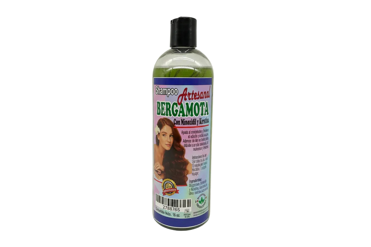 Shampoo Artesanal - Bergamota Con Minoxidil Y Keratina 16Oz