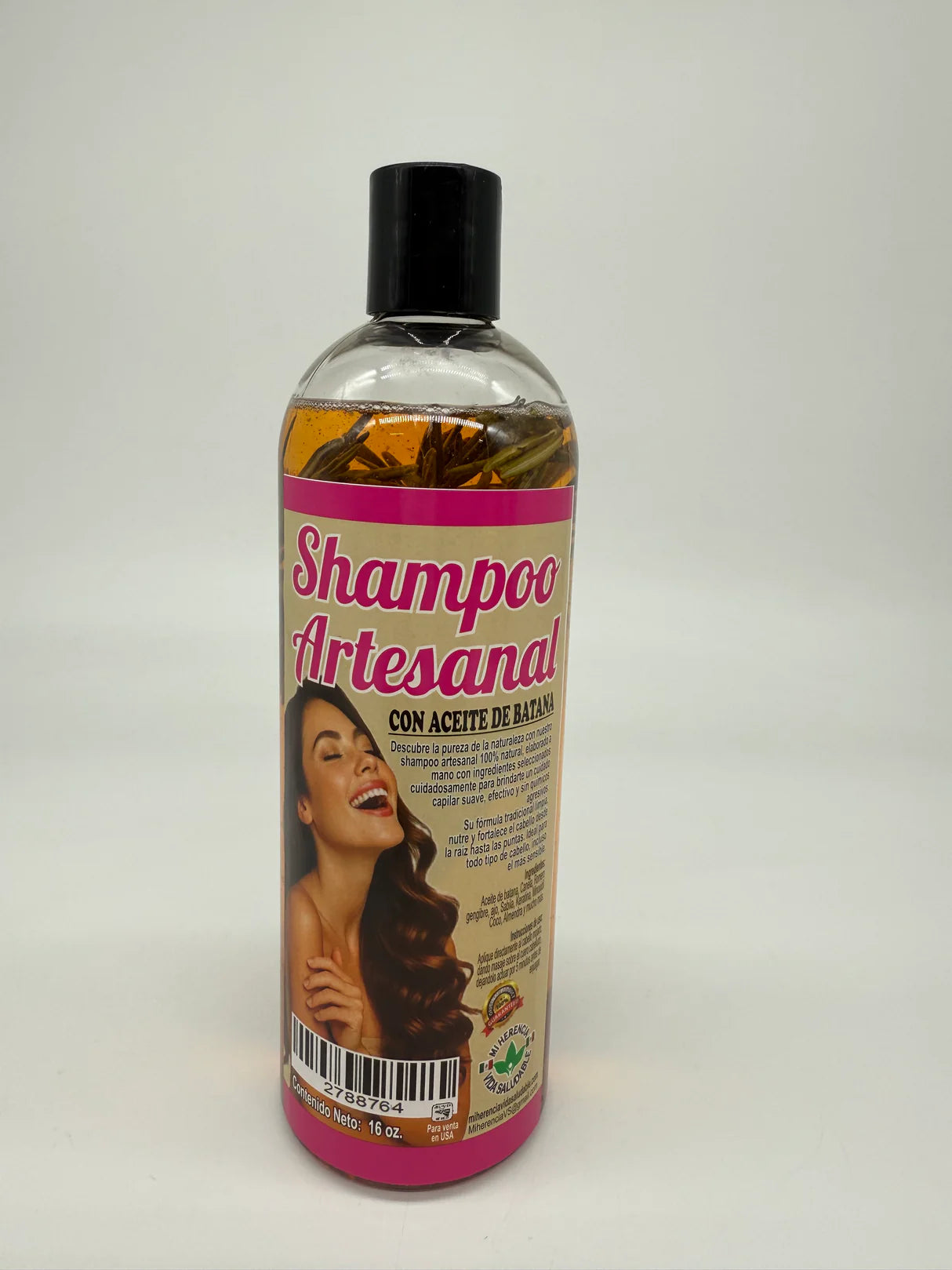 Shampoo Artesanal - Con Aceite De Batana, Canela , Romero , Gengibre Y Ajo. 16Oz
