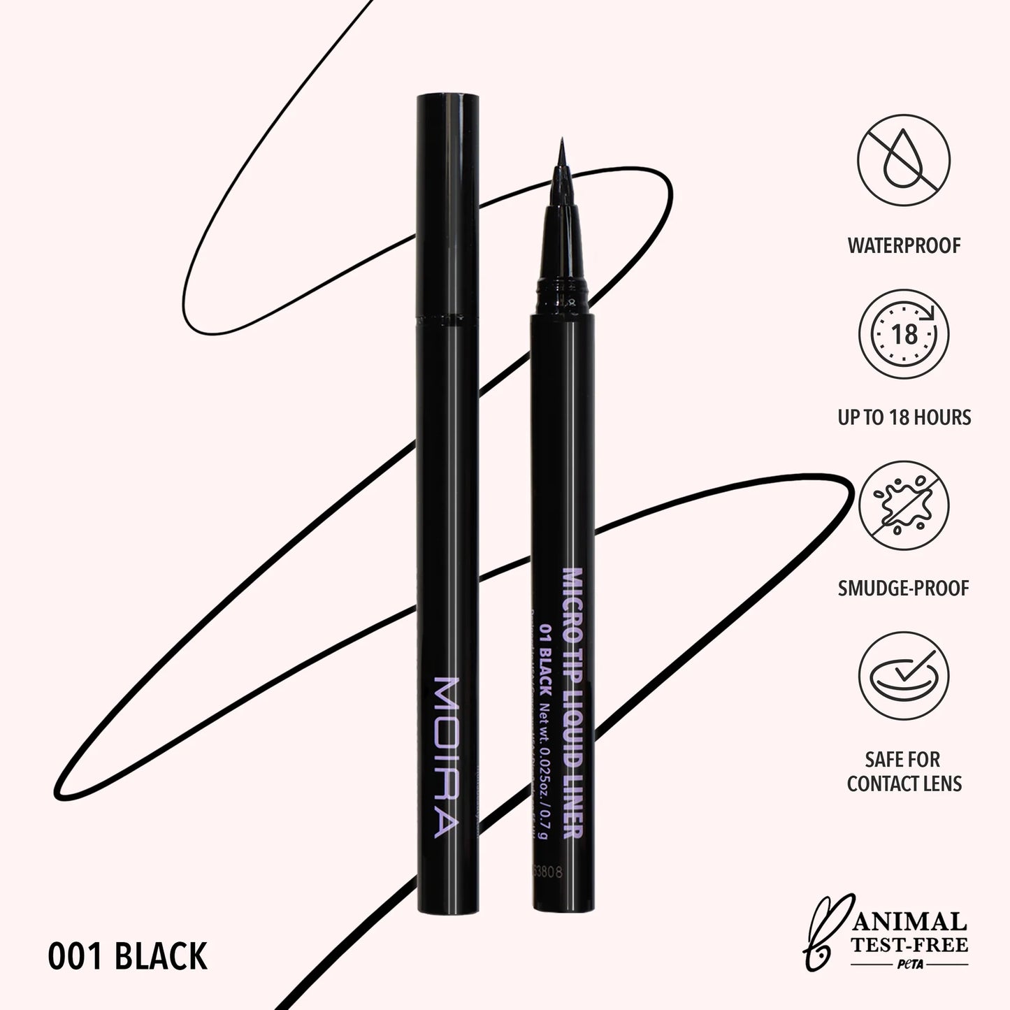 MTL001 Micro Tip Liquid Liner (001, Black) 3pc Bundle