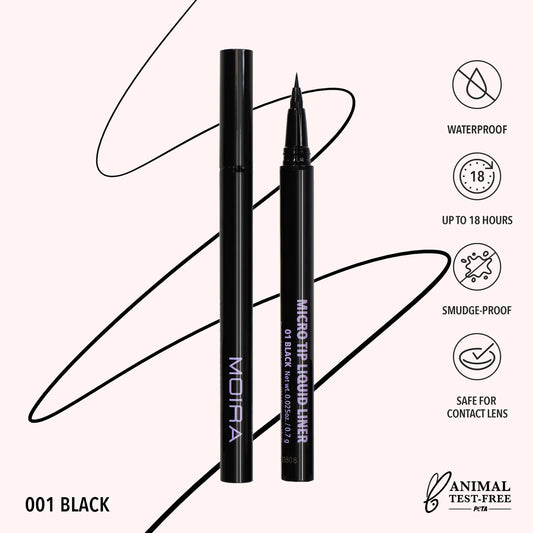 Moira Micro Tip Liquid Liner (MTL001, Black) 3pc Bundle
