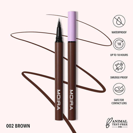 Moira Micro Tip Liquid Liner (MTL002, Brown) 3pc Bundle