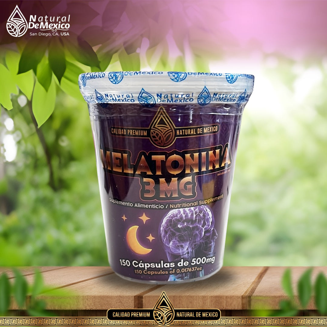 AJ-20 Melatonina 3MG Calidad Premium Cont. 150 Capsulas
