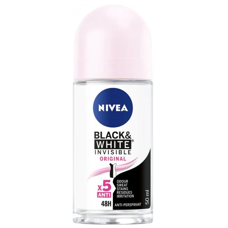 Nivea Antiperspirant Deodorant Roll On - Black & White Invisible Original 50ml