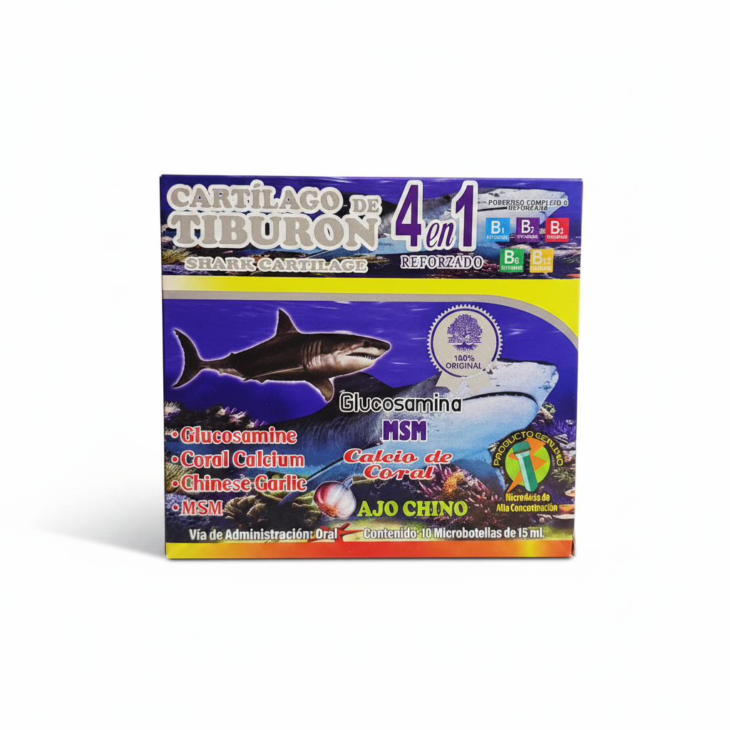 Suplemento Alimenticio "Cartilago De Tiburon 4 En 1" 25ML