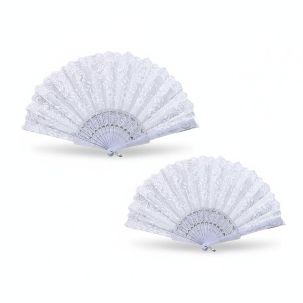 KFN-17197 - Abanico Blanco De Encage. (12PC)