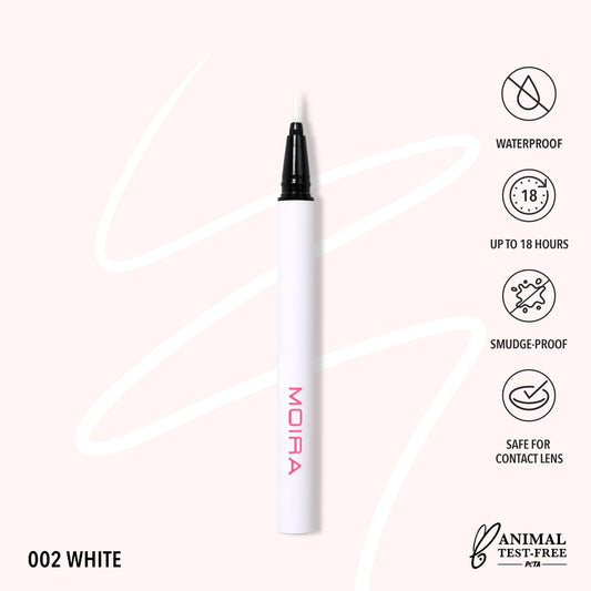 Moira Precision Liquid Liner (PLL002, White) 3pc Bundle