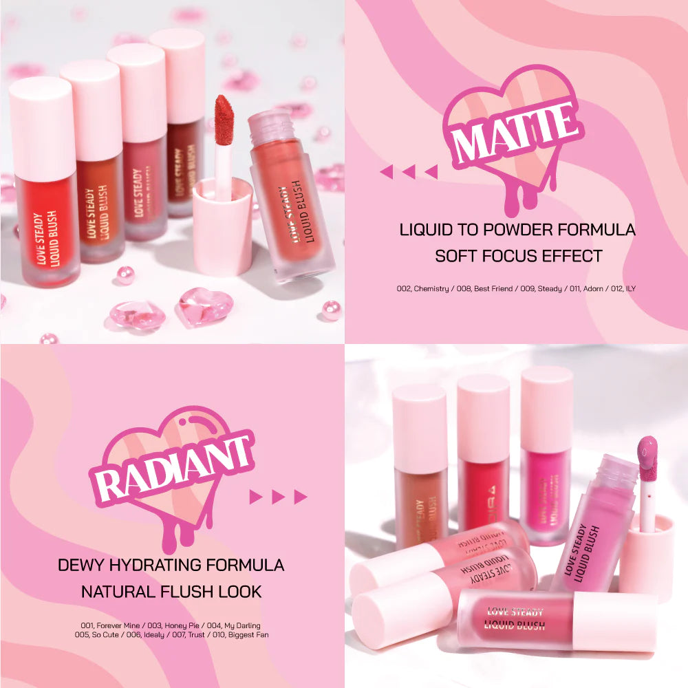 Love Steady Liquid Blush (LLB008 Best Friend) 3pc Bundle