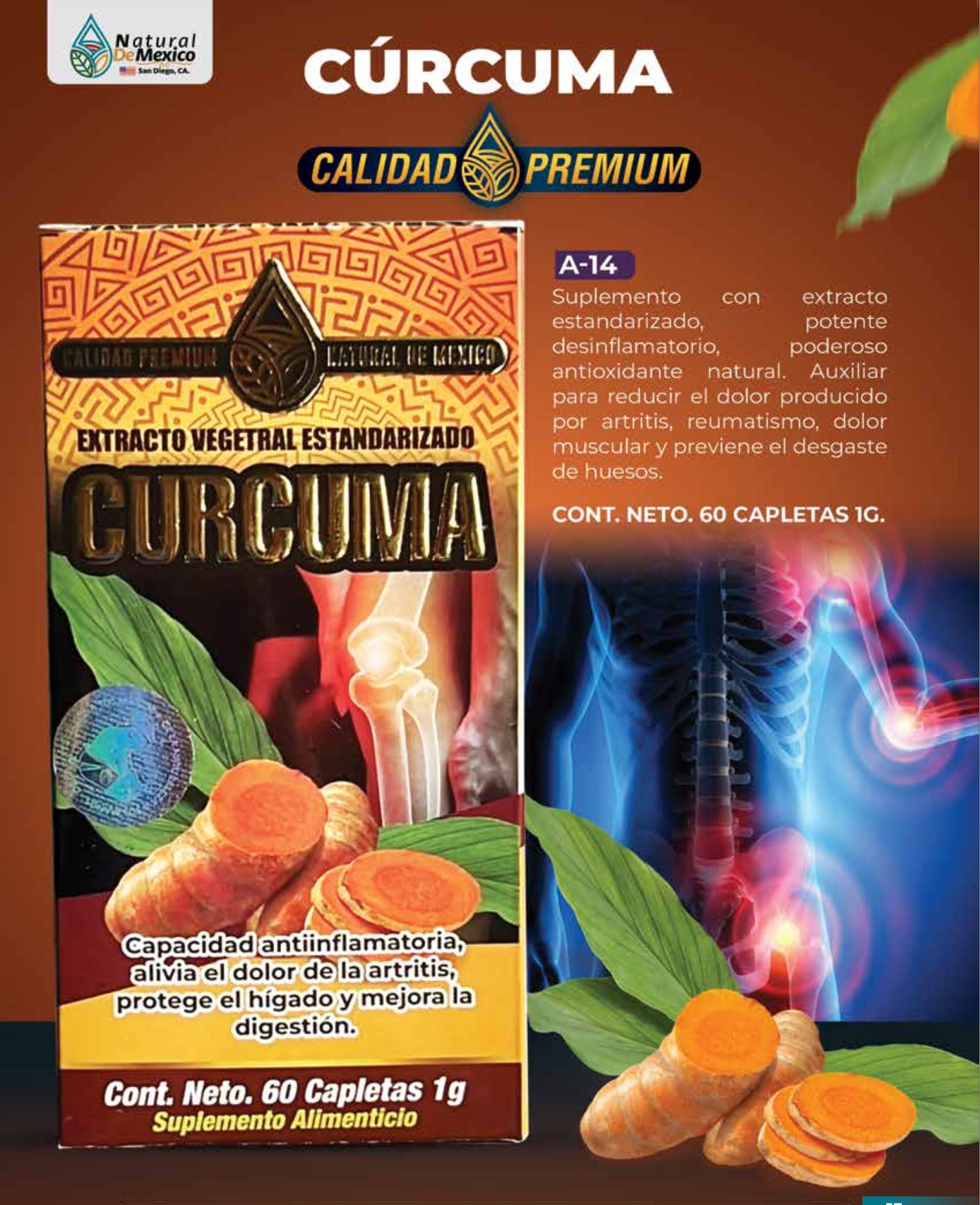 Curcuma Bote Verde, Cont. 150 Capletas
