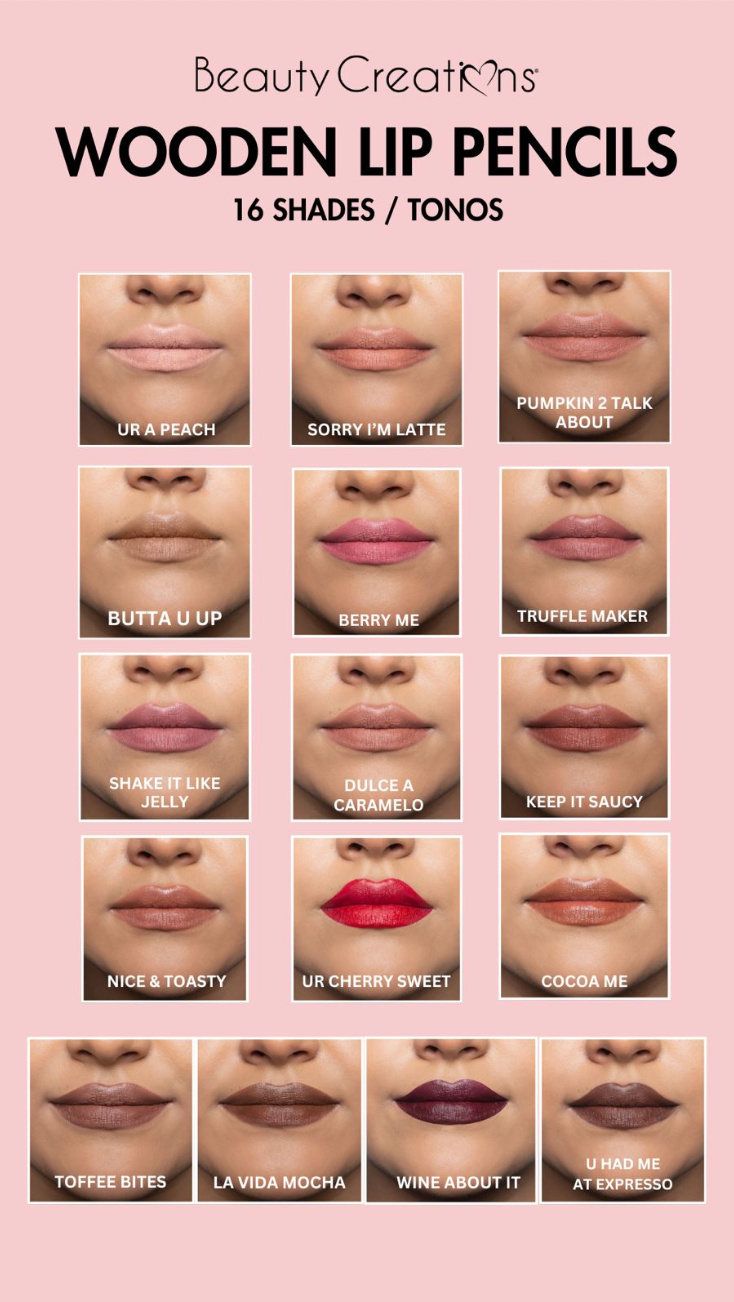 BCWLLD Beauty Creations Wooden Lip Pencils Acrylic Display