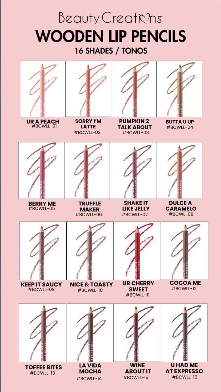 BCWLLD Beauty Creations Wooden Lip Pencils Acrylic Display