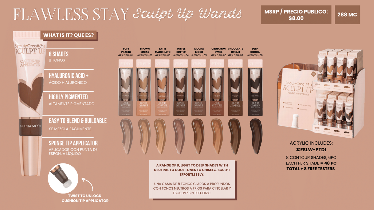 FSLW-PTD2 Beauty Creations Flawless Stay Sculpt Up Wands Acrylic Display SALE!!!