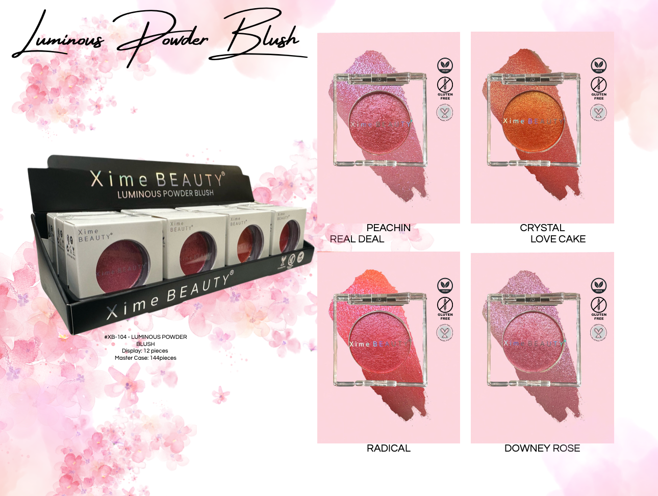 XB-104 Luminous Powder Blush Display