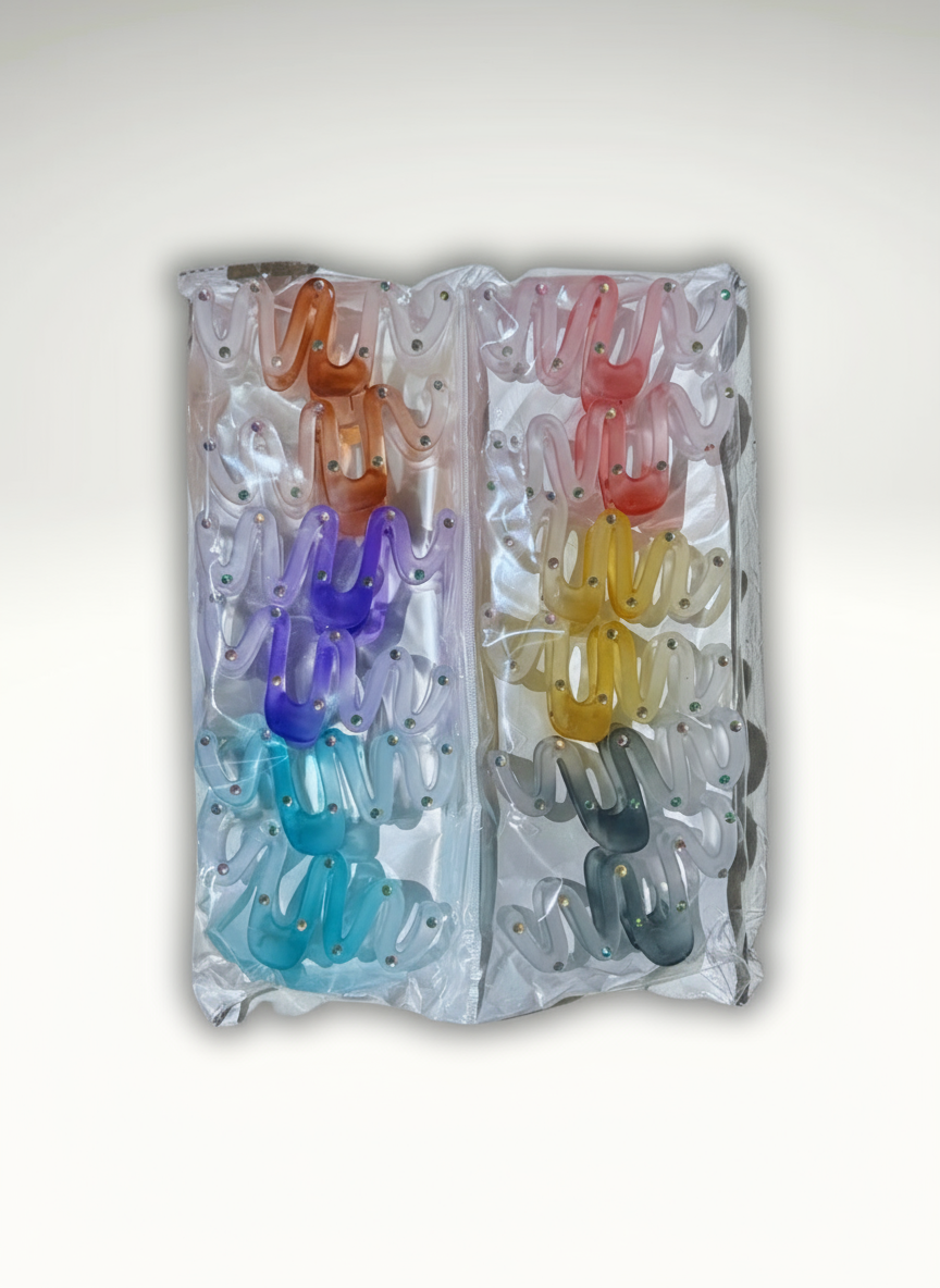 KCL - 10031 Wave Shaped Hair Clips 12PC Display