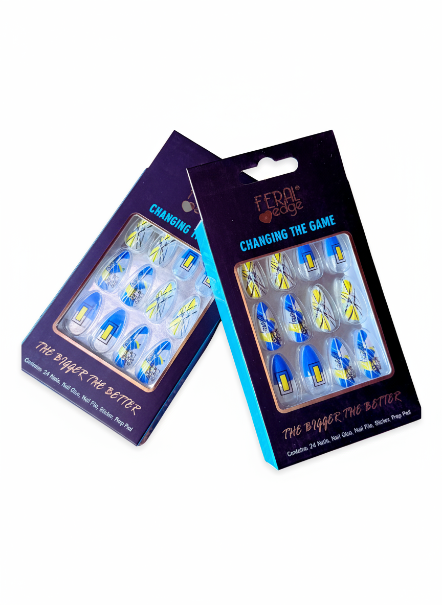 Feral Edge Changing The Game Press On Nails With Nail Glue. 1PCS