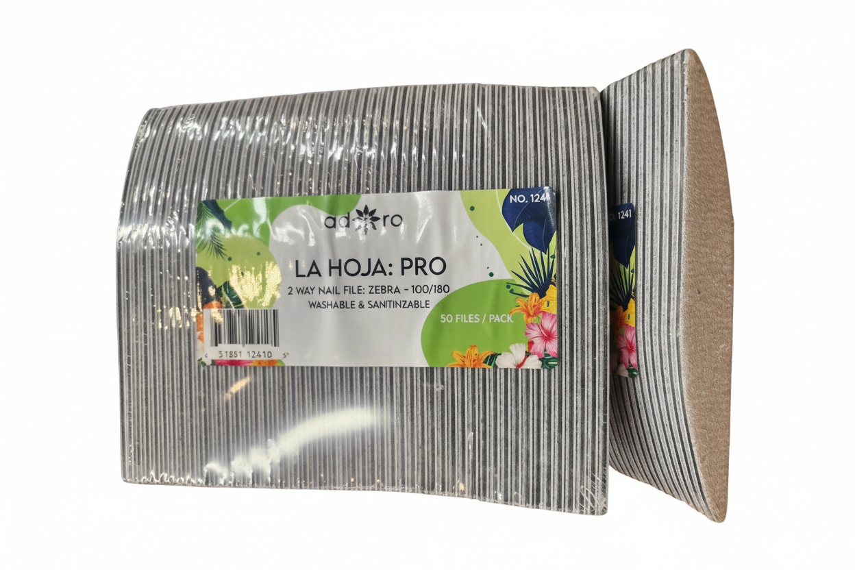 1241 - Adoro La Hoja Pro 2 Way Nail File Zebra 100/180