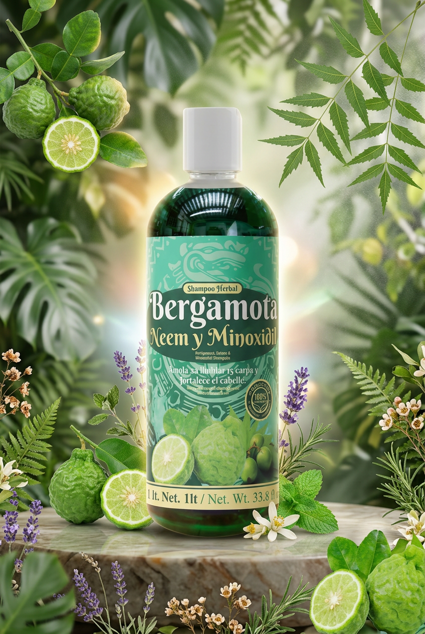 Shampoo Bergamota Neem Y Minoxidil 1LT