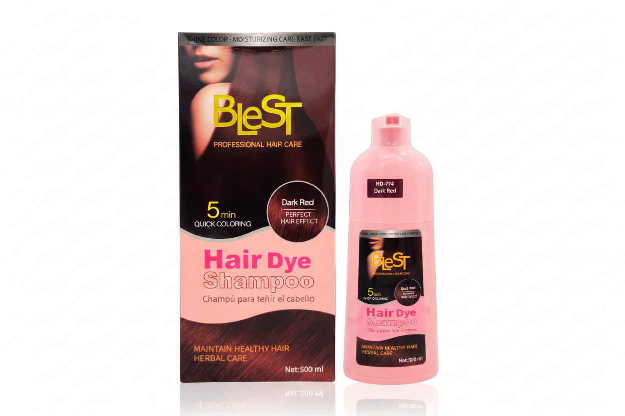 HD-774 BLeST Dark Red Hair Dye Shampoo 500ml