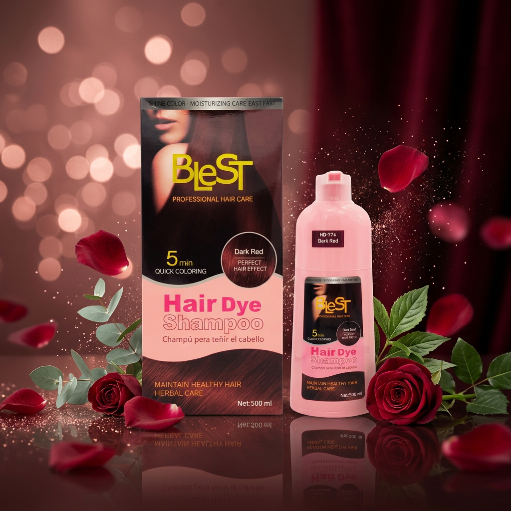 HD-774 BLeST Dark Red Hair Dye Shampoo 500ml