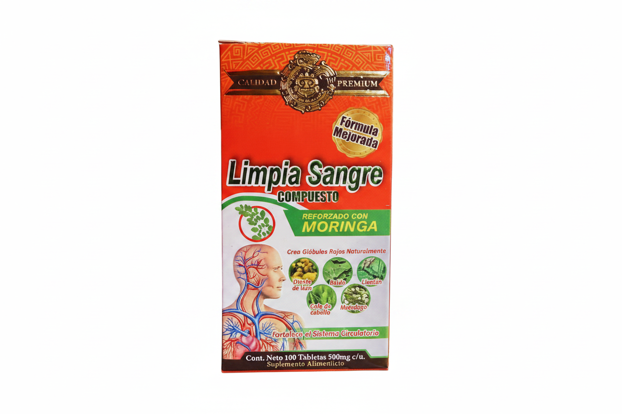 Natural De M. Limpia Sangre Reforzado Con Moringa 100 Tabletas