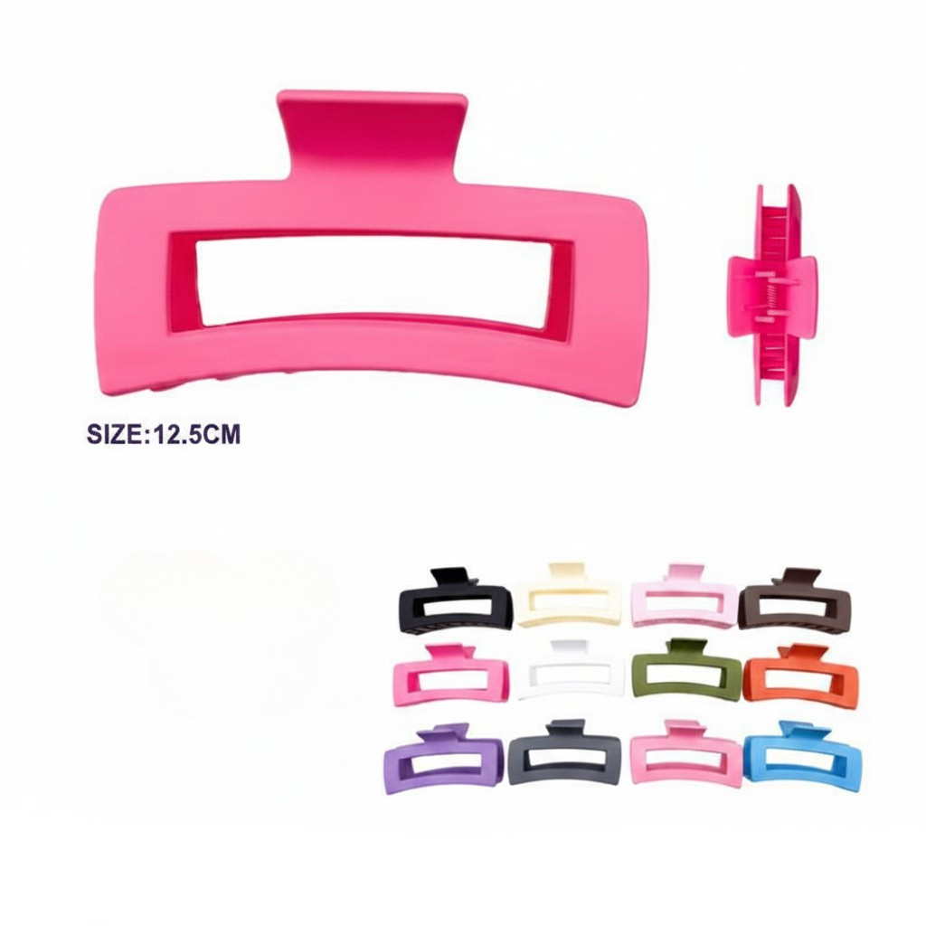 KCL-8659 - Rectangle Claw Hair Clips Mix Colors (12PC)