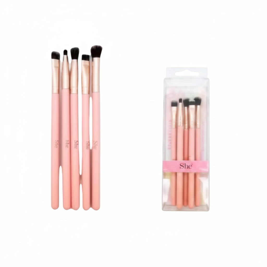 SBR515 She Makeup Eye Brush 5PCS Set Pink (3PCS SET)