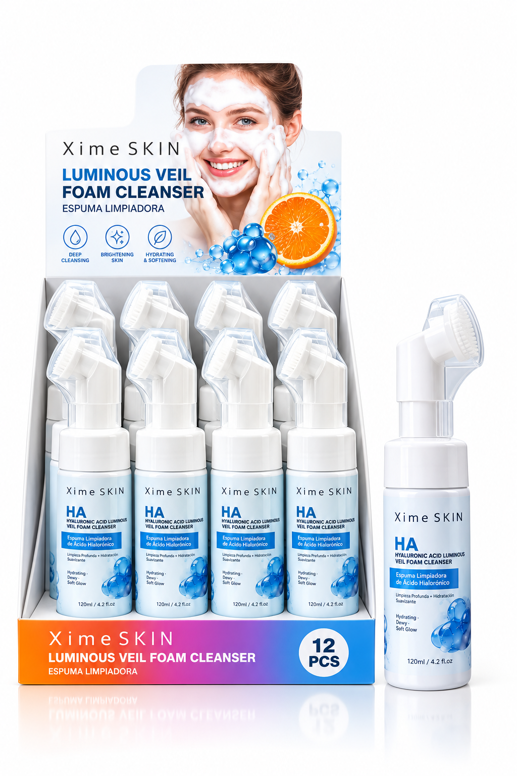 XS078 Xime Beauty HA Luminous Vail Foam Cleanser (1PCS)