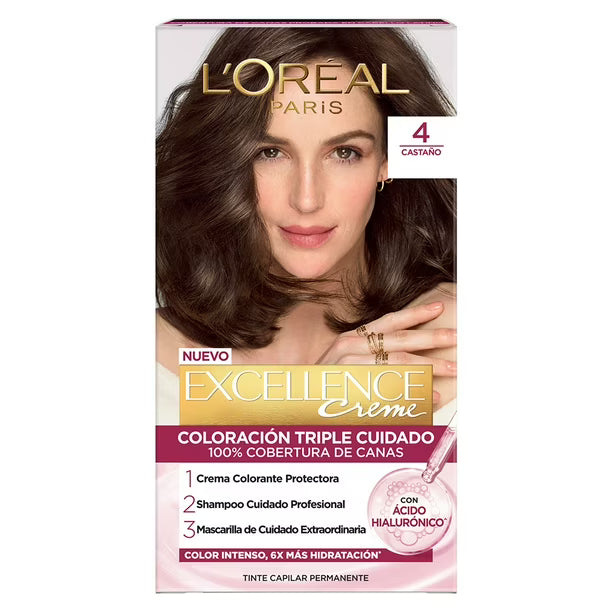 Tinte para cabello L'Oréal Imédia Excellence creme 4 castaño