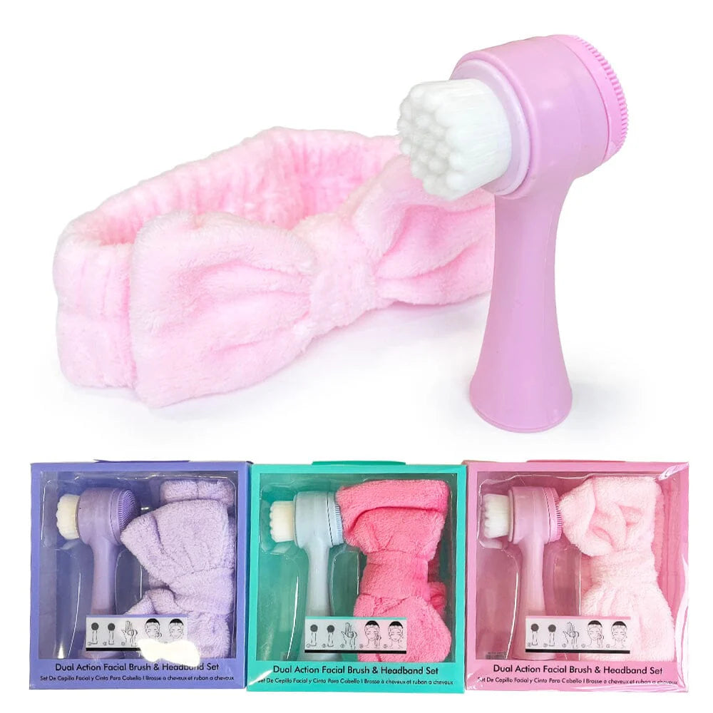 SMS913 She Makeup Face Foaming Brush W/ Head Wrap 12pc Set