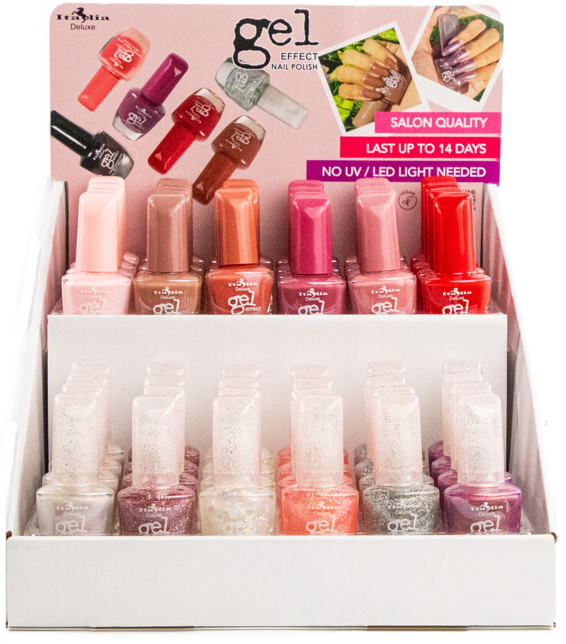 ITA-679E Italia Deluxe Gel Effect Nail Polish Display