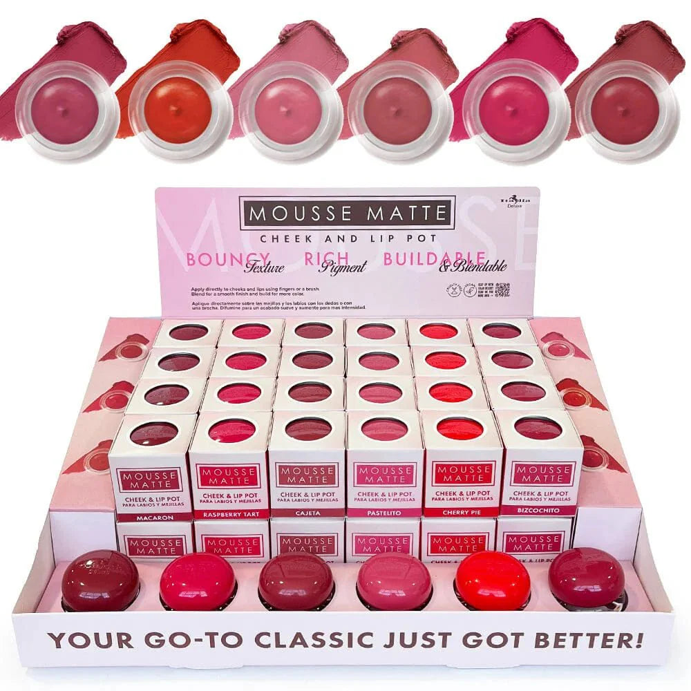309MPB Italia Deluxe Mousse Matte Blush Pot Display