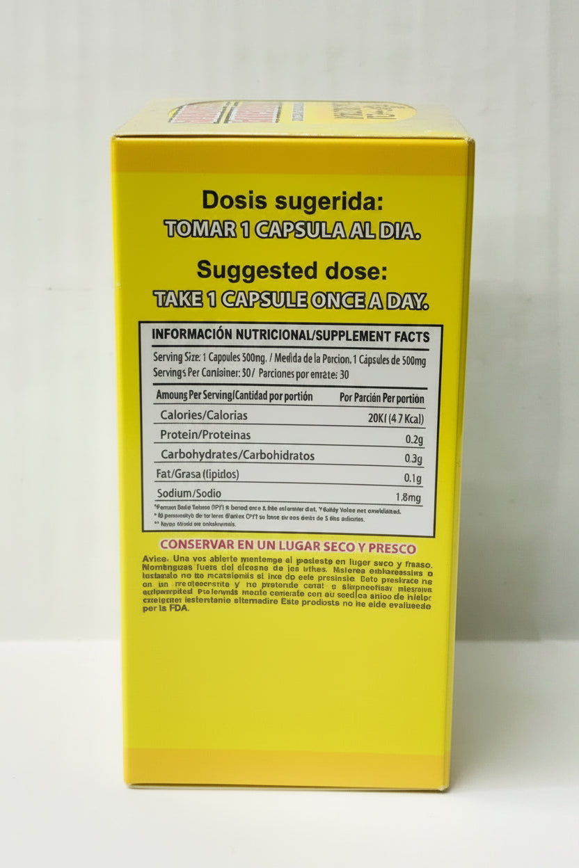 Suplemento Alimenticio Quema LLantas 30 Capsulas De 500MG