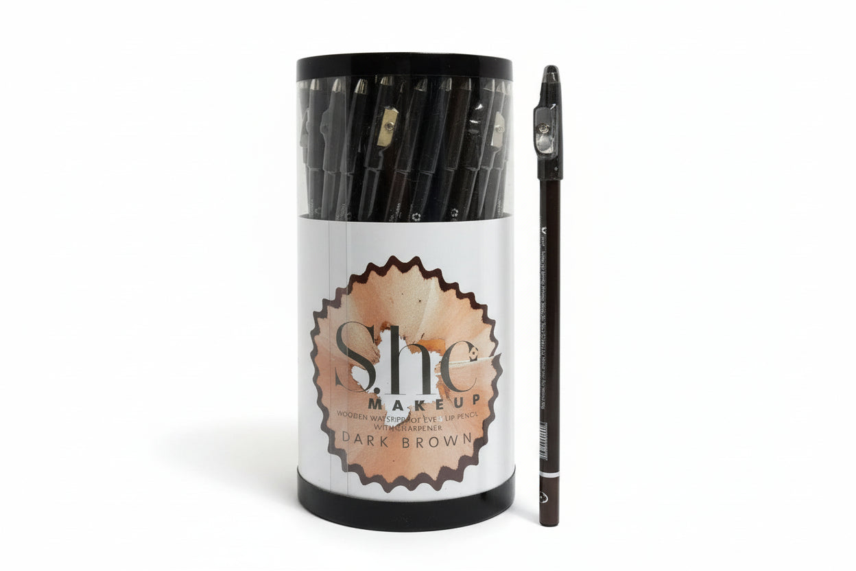 LPS02 She Eyeliner Pencil w/Sharpener Dark Brown - 72pc