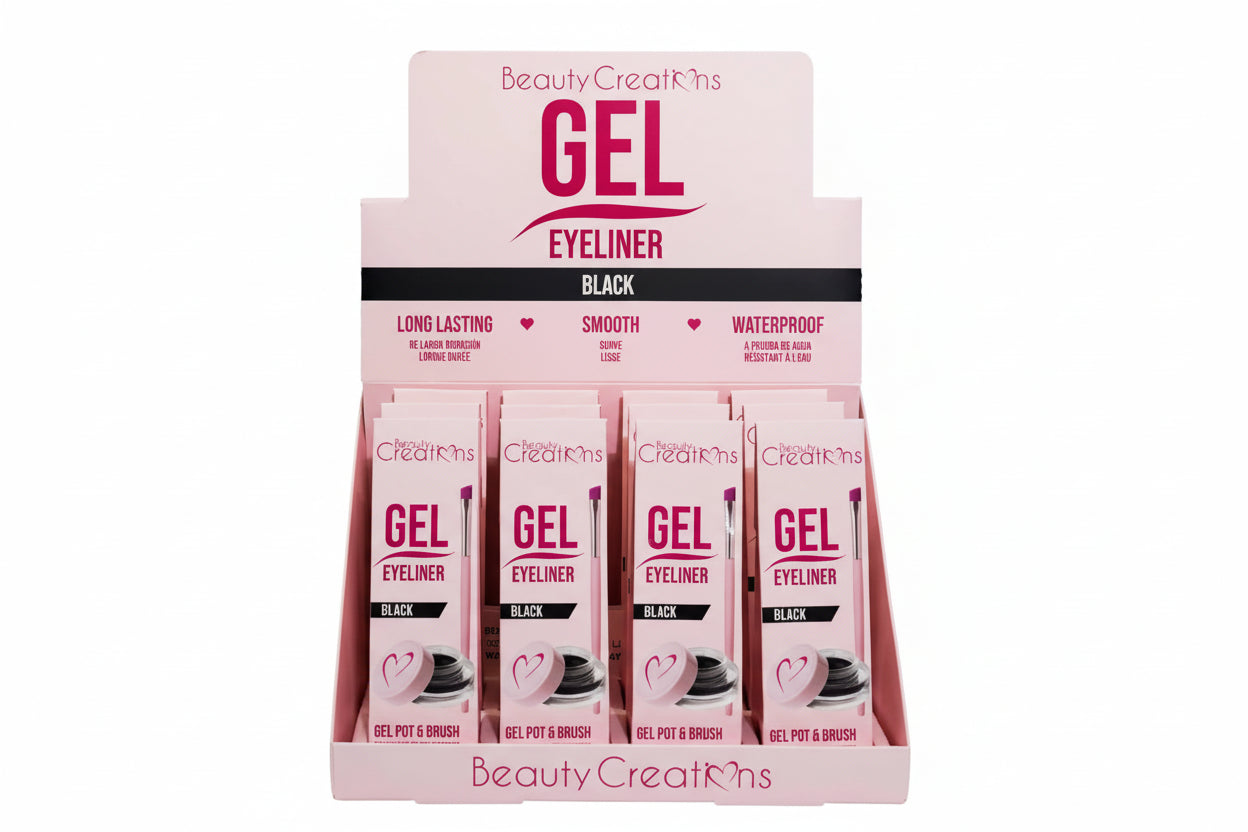 GD01 Beauty Creations Black Gel Eyeliner Display