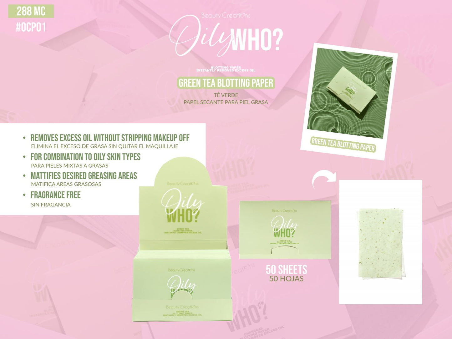 Beauty Creations Oily Who? - Green Tea Blotting Paper 3pc Bundle