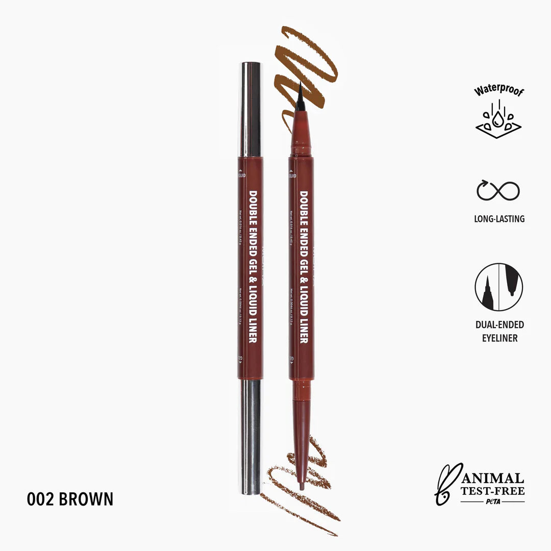 DEL002 Brown, Double Ended Gel & Liquid Liner 3pc Bundle