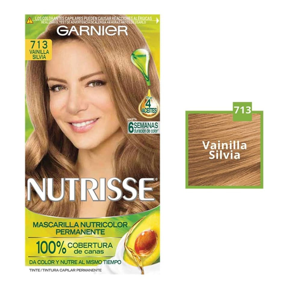 Garnier Nutrisse Tinte - 713 Vainilla Silvia, Rubio Cenizo Dorado