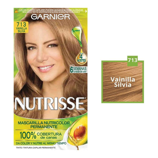 Garnier Nutrisse Tinte - 713 Vainilla Silvia, Rubio Cenizo Dorado