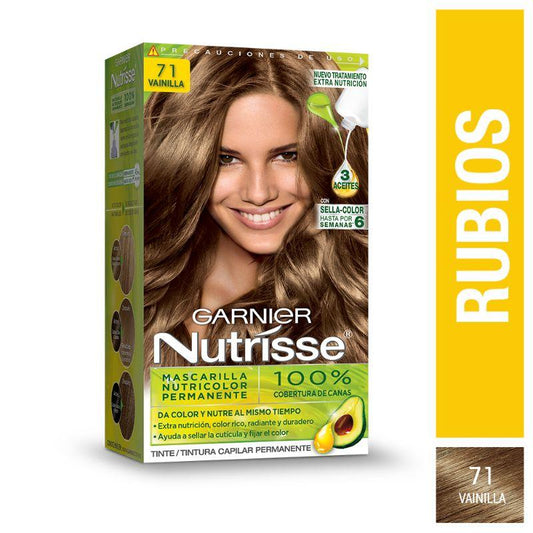 Garnier Nutrisse Tinte - 71 Vainilla Rubio Cenizo.
