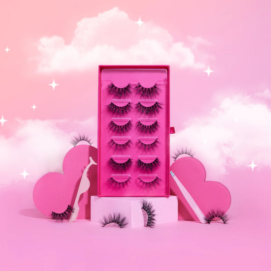 ELMSET-3D Faux Mink Beauty Creations 6 Pairs Lash Set