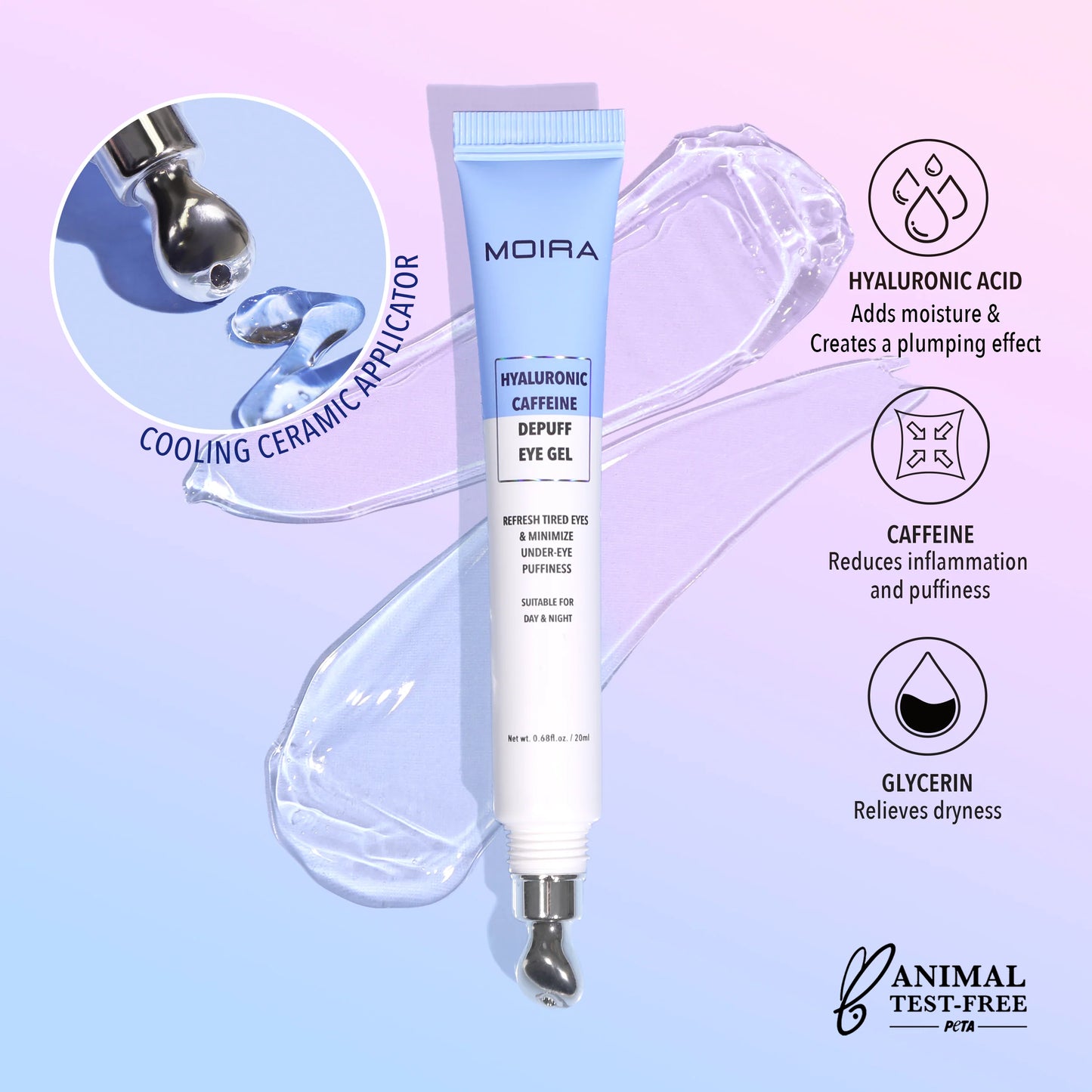 HYG001 Moira Hyaluronic Caffeine Depuff Eye Gel