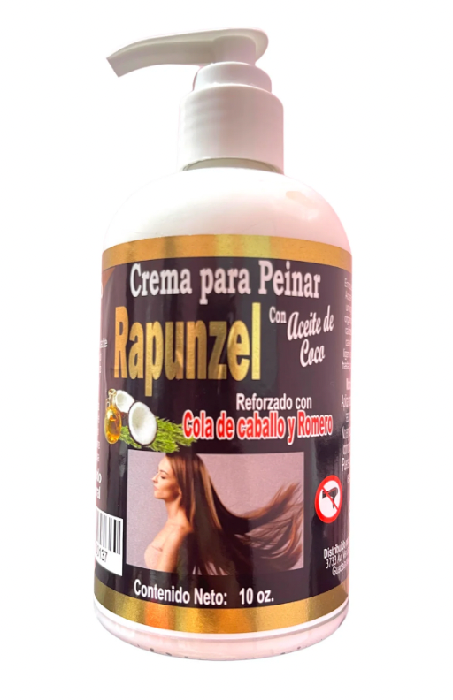 Crema de Rapunzel con Aceite de Coco Para Peinar 10oz