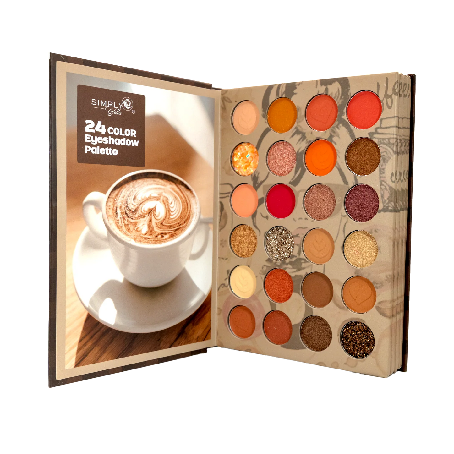 S112 Simply Bella Coffee Time Pressed Pigment Book Palette – Full Face Set