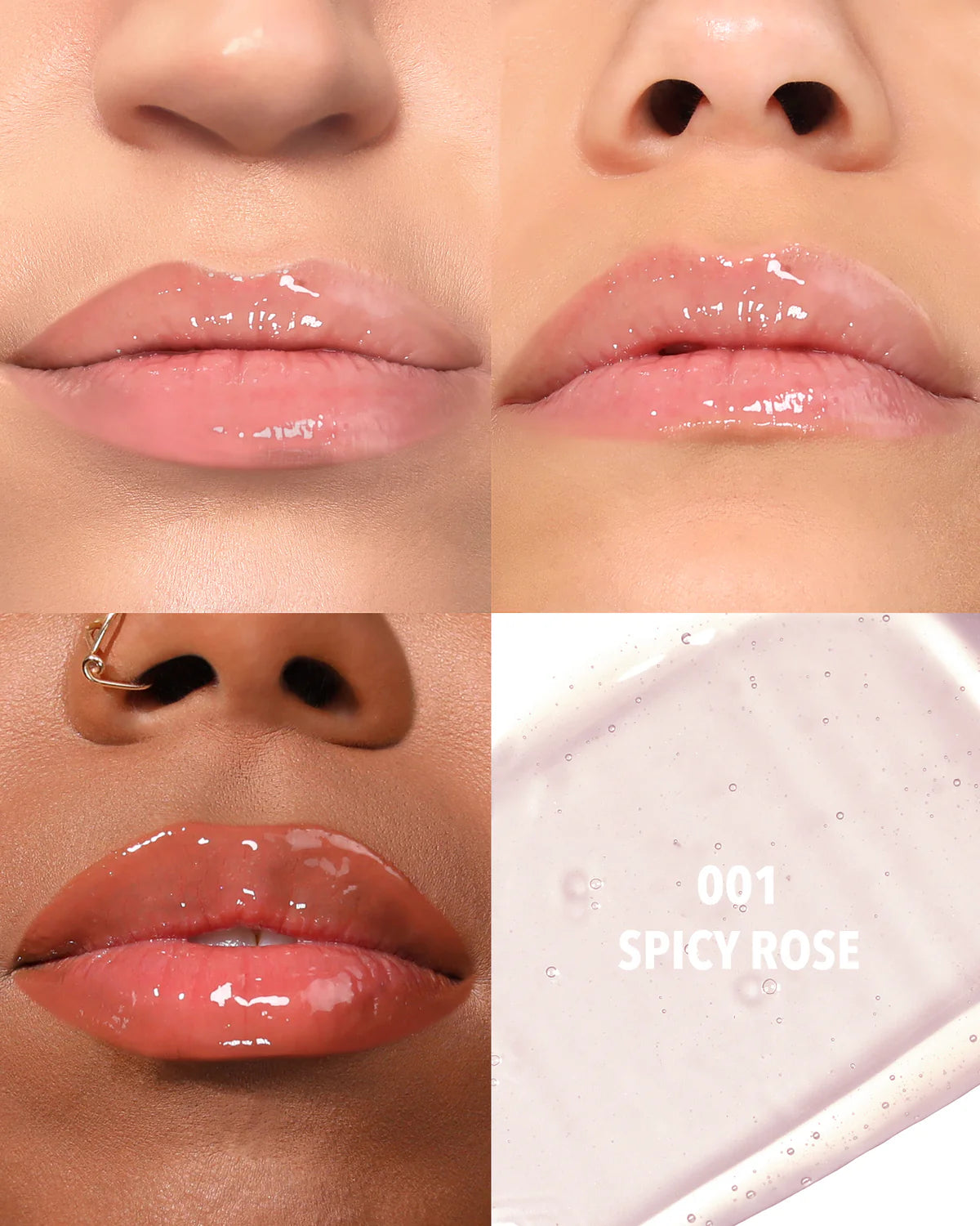Moira Lip Glaze Lip Oil Plumper (LOP001, Spicy Rose) 3pc Bundle