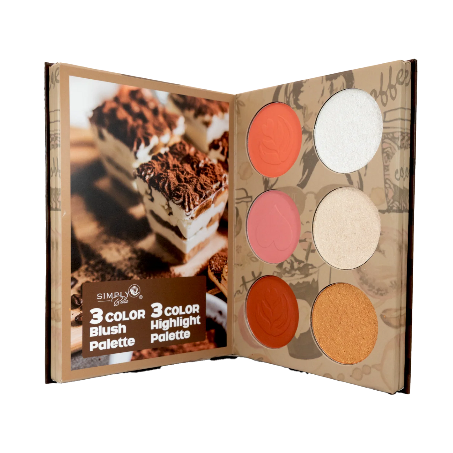 S112 Simply Bella Coffee Time Pressed Pigment Book Palette – Full Face Set