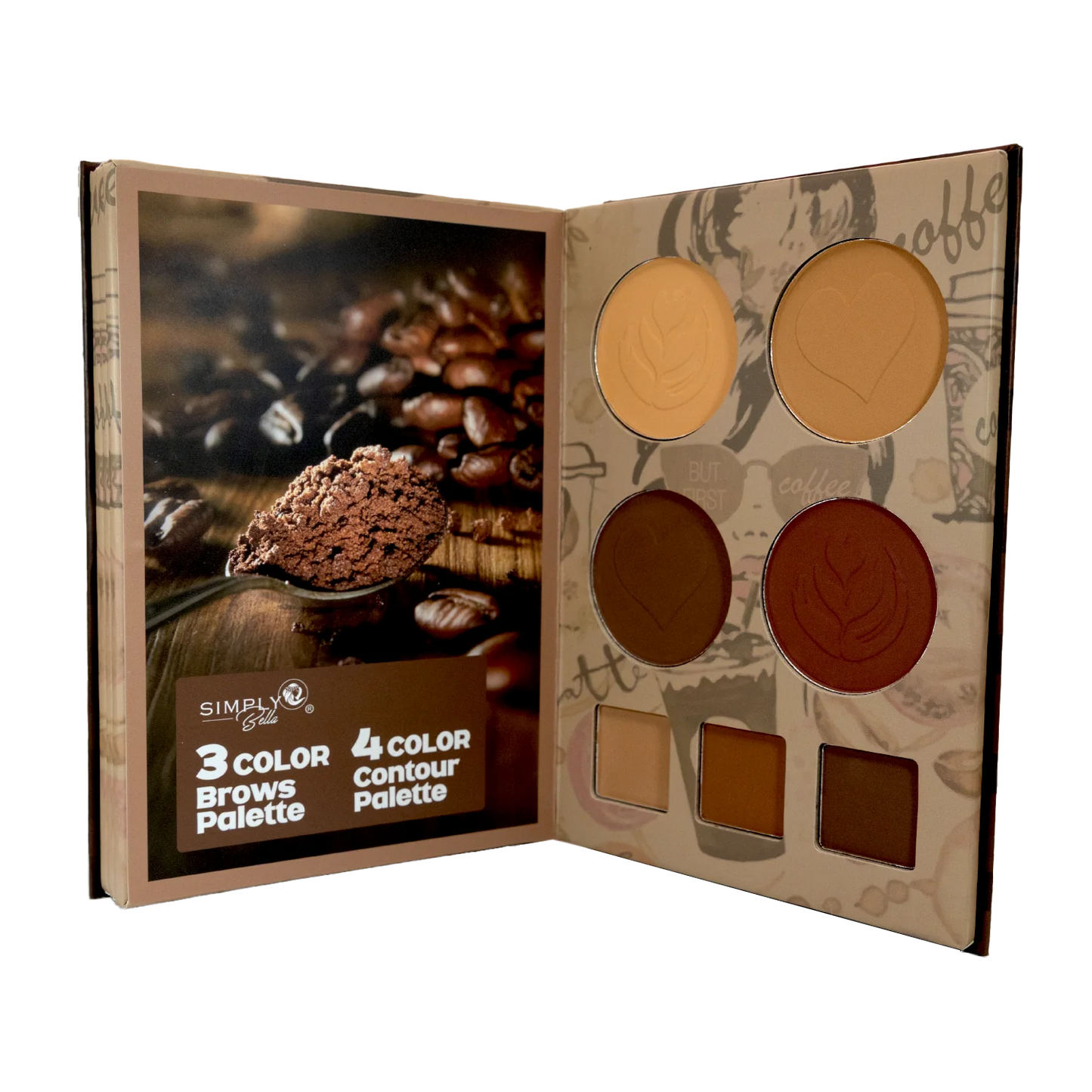 S112 Simply Bella Coffee Time Pressed Pigment Book Palette – Full Face Set