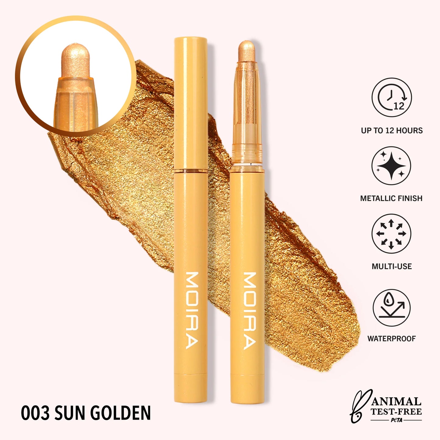 Moira Stellar Glaze Stick Shadow (SSS003, Sun Golden) 3pc Bundle