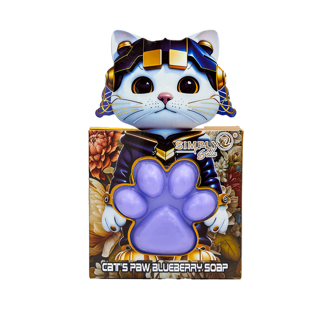 Simply Bella Cat’s Paw-Shaped Soap Bars for Kids (Blueberry Scented) Jabón