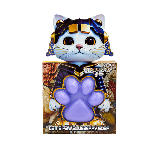 Simply Bella Cat’s Paw-Shaped Soap Bars for Kids (Blueberry Scented) Jabón