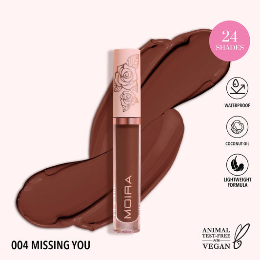 Lip Divine Liquid Lipstick (LDV004, Missing You) 3pc Bundle