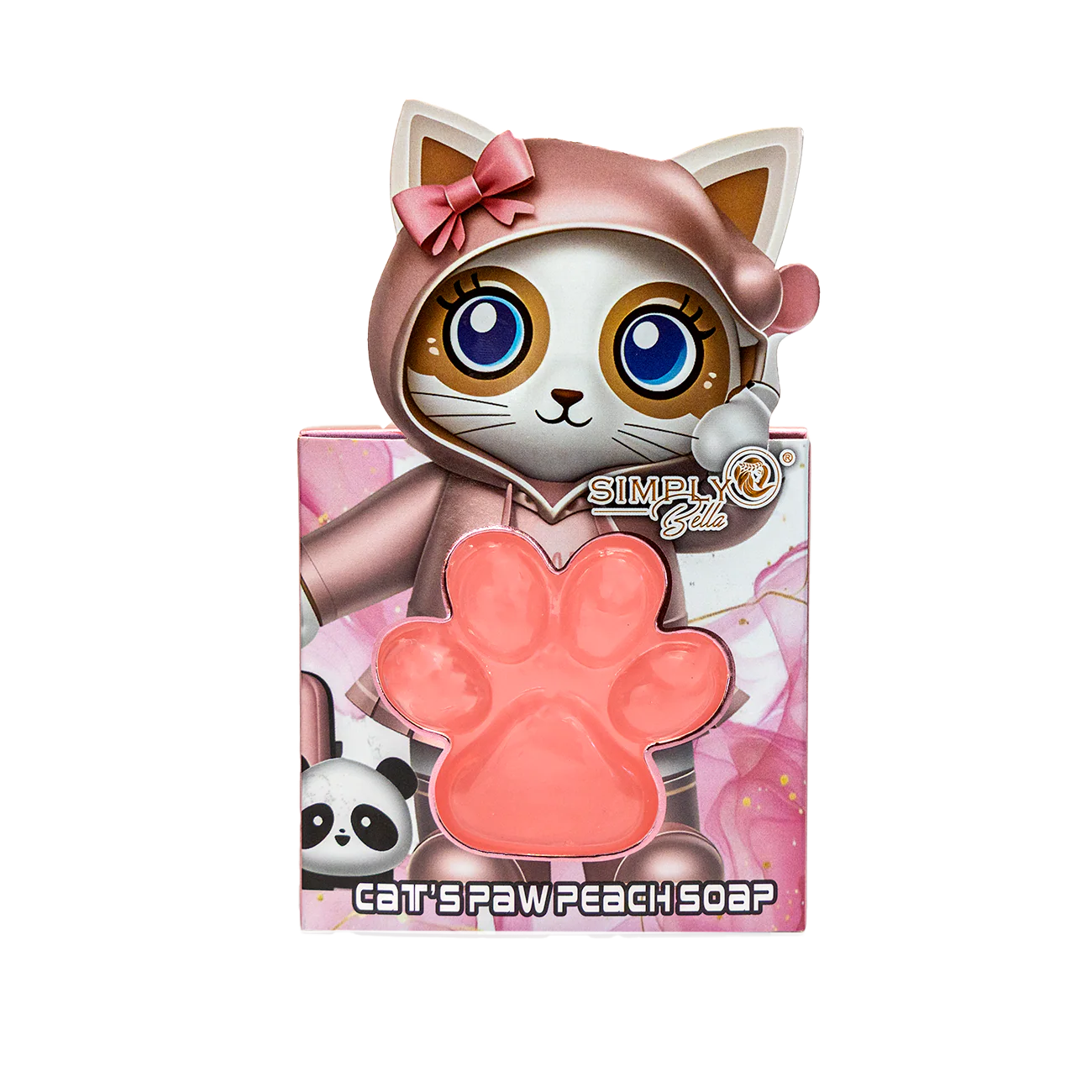 Simply Bella Cat’s Paw-Shaped Soap Bars for Kids (Peach Scented) Jabón